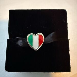 Heart-Shaped Italian Flag Pandora charm